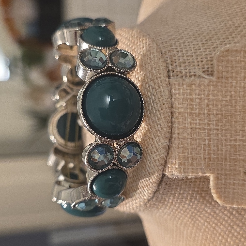 PIPER Silver and Teal Bracelet